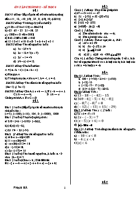Ôn tập chương II - Môn Số học khối 6